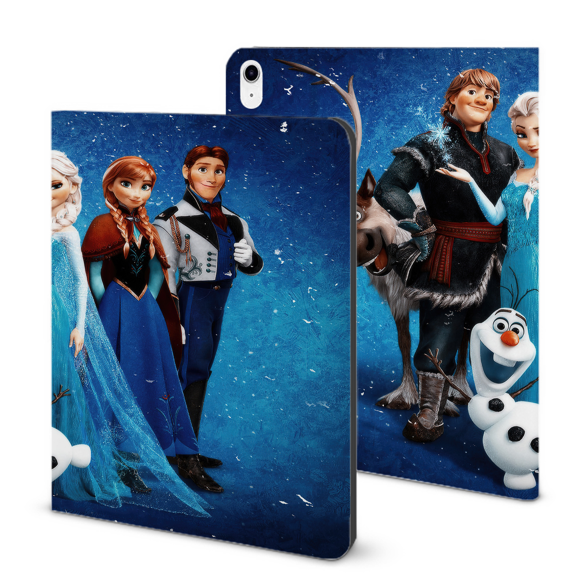 （画像用） アナと雪の女王 アンナ エルサ Frozen Anna Elsa IPad ケース ブック型 PUレザー TPU 耐衝撃 軽量 薄型 ペン収納なし 全面保護 IPad 各モデル対応